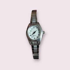 💍Women's Stainless Steel Stretch Quartz Watch GUC Needs Battery